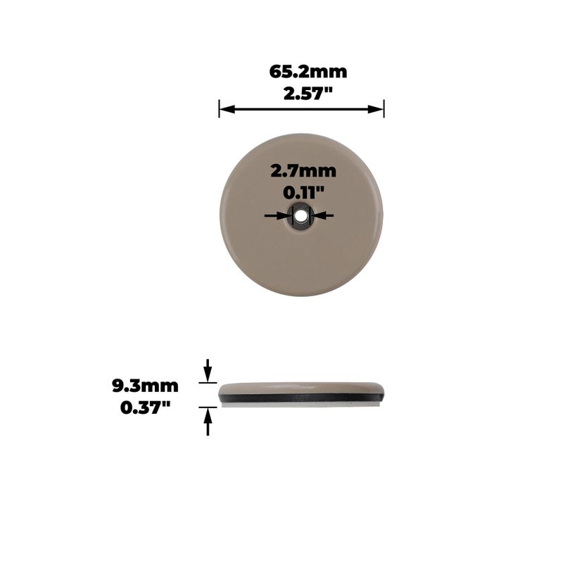 Shepherd Hardware 9454 2-1/2-Inch Round, Adhesive Slide Glide Furniture Sliders, 4-Pack , Beige - Image 2